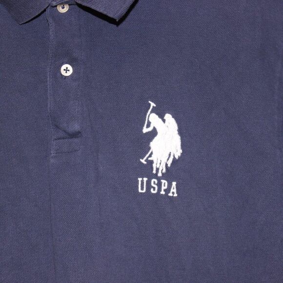 U.S. Polo Assn. Navy Blue 100% Cotton Button Details Polo Shirt Men's Size XXL - Picture 4 of 9